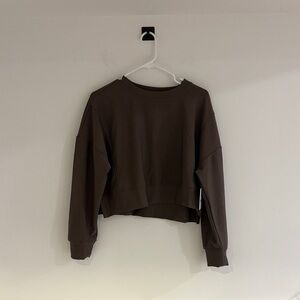 Ebb & flow Brown Women's Cropped Sweatshirt